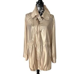 Waterproof by Garment Company size XL gold metallic lightweight raincoat